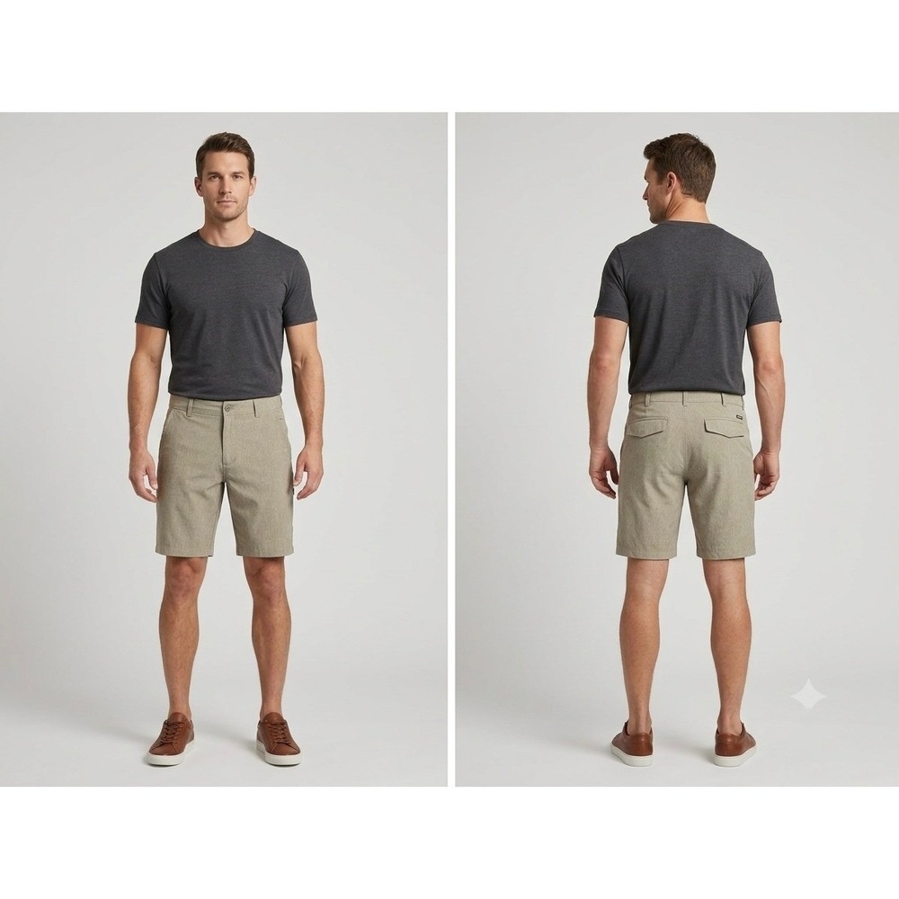 Ascend Mens Shorts Size 38 Beige Stretch Hybrid Fishing Hiking Outdoor Pocket